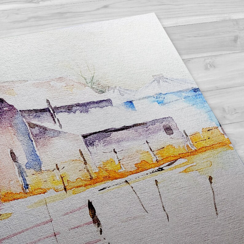 Rustic Barnyard Watercolor Art Print - Old Barn Wall Art - Western ...