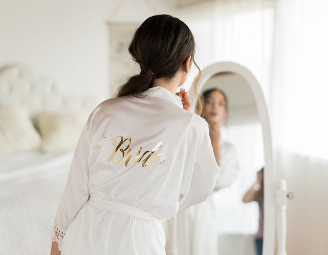 Mrs Robe Bride Robe Personalized Bride Robe Satin Bride Etsy