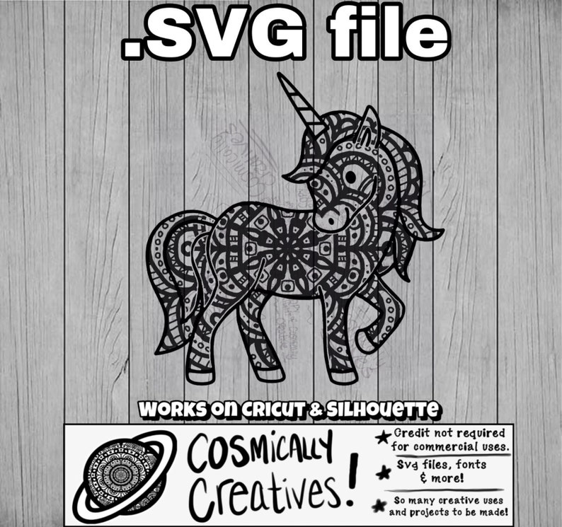 Download Unicorn mandala style zentangle .svg file cut files SVG | Etsy