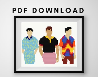 Jonas Brothers Sucker Cross Stitch Pattern | Needlepoint | Embroidery | Instant Download