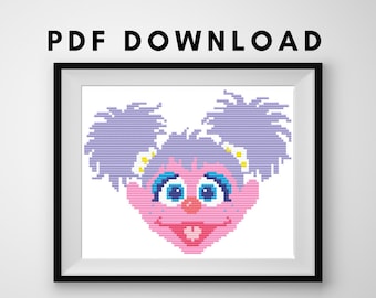 Abby Cadabby Sesame Monster Cross Stitch Pattern | Needlepoint | Embroidery | Instant Download