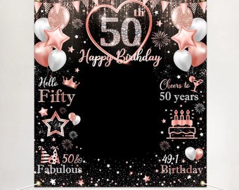 Unique Party Striscione Buon 50° Compleanno – Glitter Oro Rosa, 2,74 M, Con Scritta Happy 50th Birthday, Per Decorazioni Festa