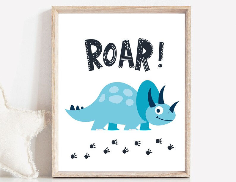 Dinosaur Nursery Wall Art Set of 3 Dinosaur Art Prints Etsy