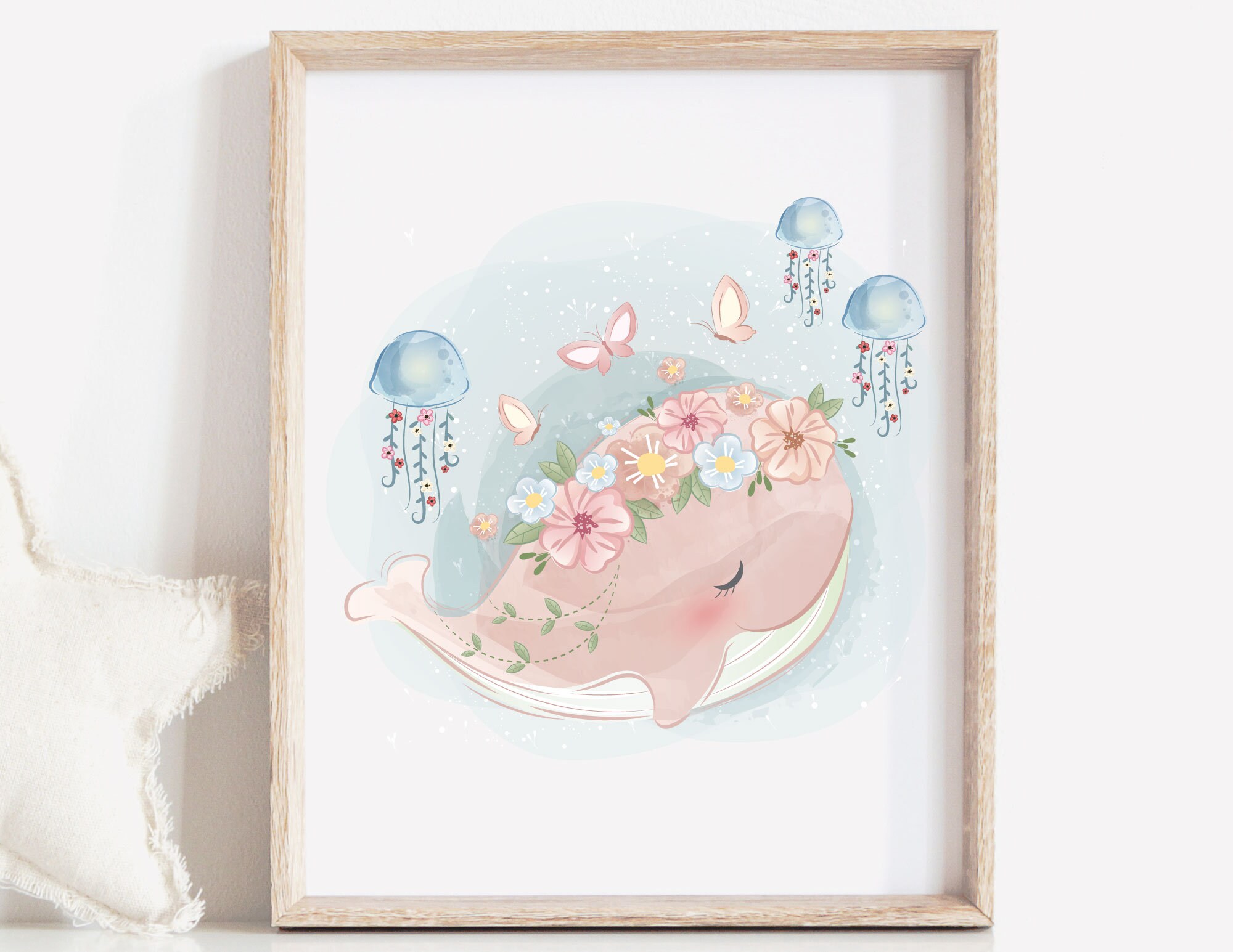 Whale Nursery Wall Art Set of 3 Whale Print Under the Sea Wall Etsy