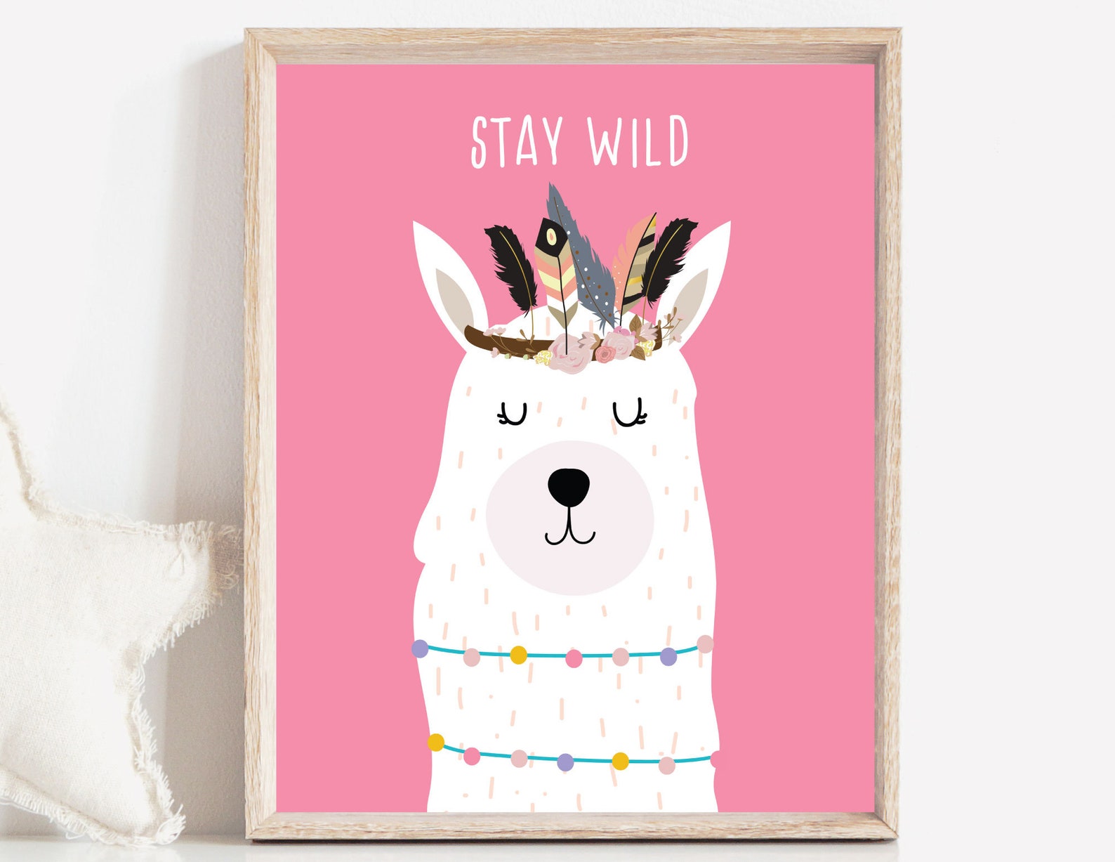 Llama Nursery Wall Art Set of 3 Llama Art Prints Cactus Etsy