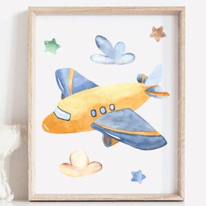 Airplane Nursery Wall Art Set of 3 Airplane Art Prints Plane Nursery ...