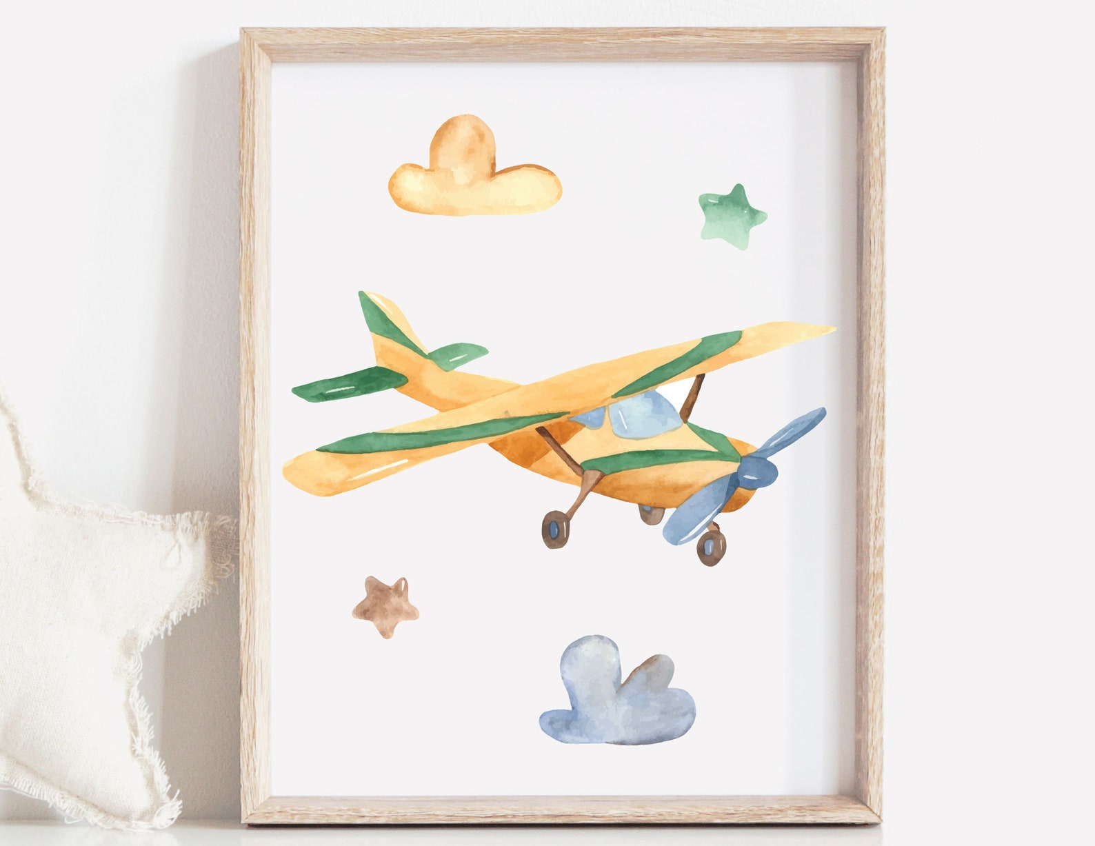 Airplane Nursery Wall Art Set of 3 Airplane Art Prints Plane Etsy