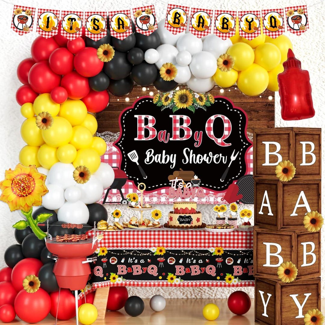 Baby Q Baby Shower Decorations, Baby Box With Letters, Picnic BBQ ...