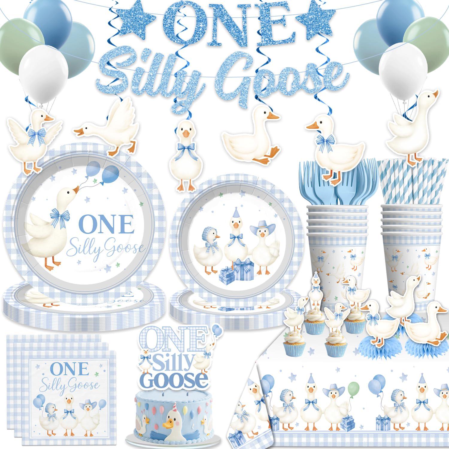 One Silly Goose Birthday Tableware Set, One Silly Goose 1st Birthday ...