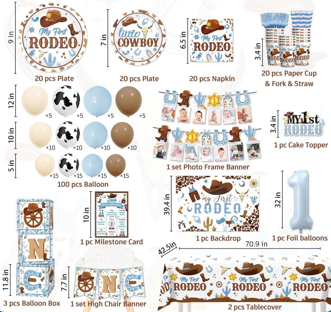 My First Rodeo Birthday Decorations, Baby Box With Letters, Western 1st ...