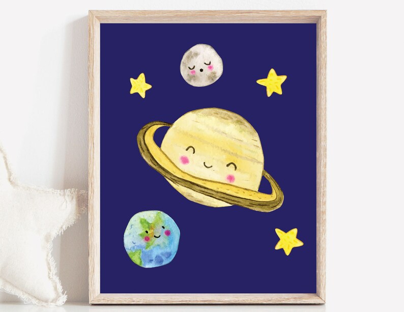 Space Nursery Wall Art Set of 3 Space Art Prints Outer Space Etsy