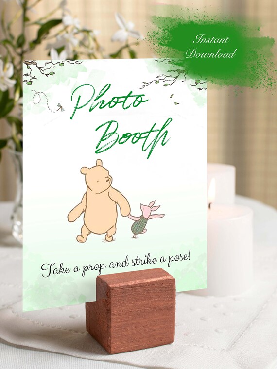 Classic Winnie the Pooh Photo Booth Baby Shower Sign - Etsy Australia