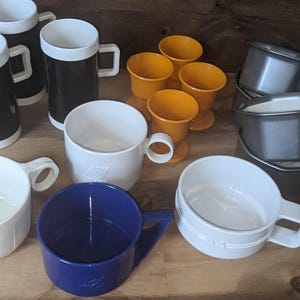 Choice of Vintage First Class Airline Coffee Cups: Braniff, Pan Am, Scandinavia (egg), American, United, TWA