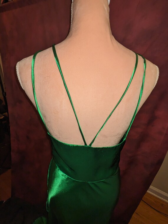 Retro 90s Green Gown  (party dress, maxi dress) S… - image 2