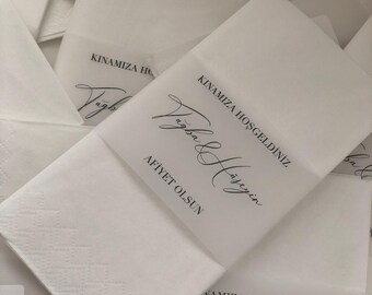 personalisierte Serviettenbanderole mit/ohne Serviette - für jeden Anlass!