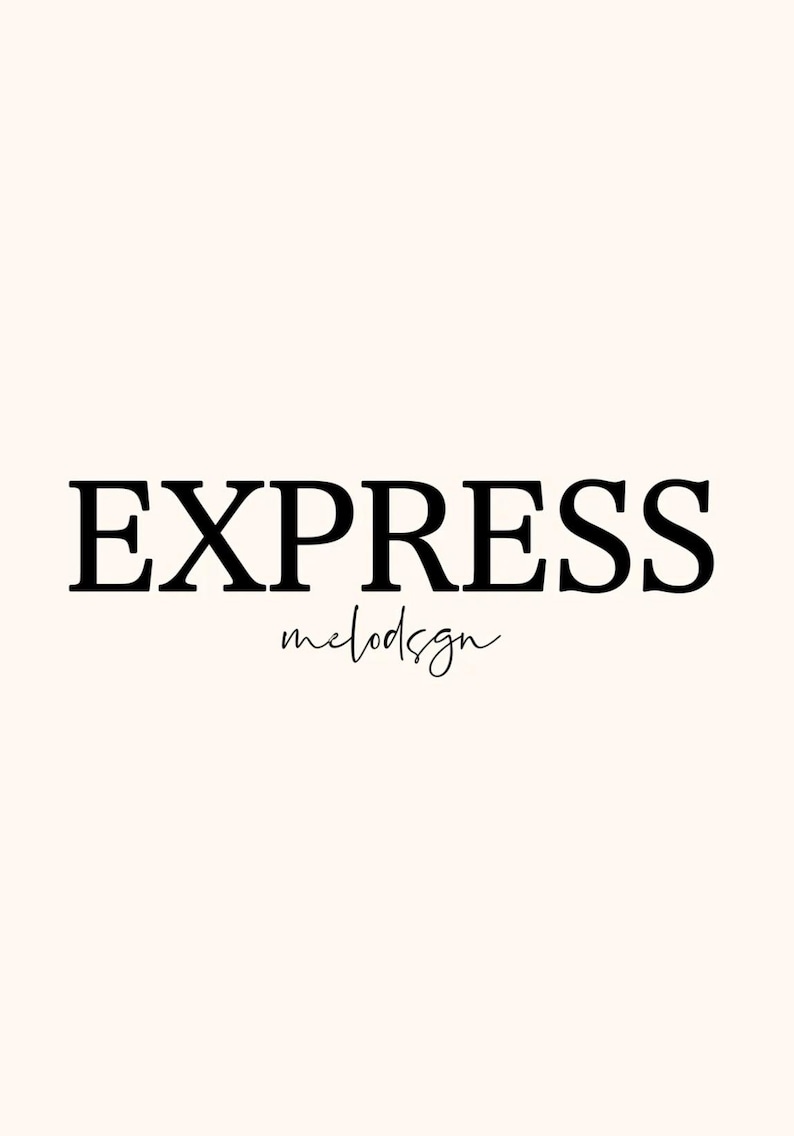May include: Black and white text graphic that reads "EXPRESS" with the word "melodsign" written in cursive underneath.