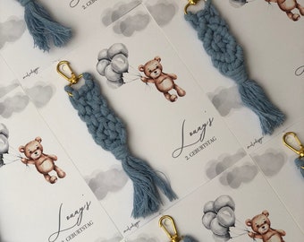 Personalisierte Makramee Schlüsselanhänger Gastgeschenke