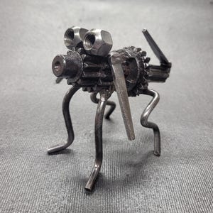Handmade Industrial Steampunk Dog Sculpture, Unique Collectable Upcycled Artwork, Recycled Metal Scrap Art, Ornamental Figurine Gift Idea