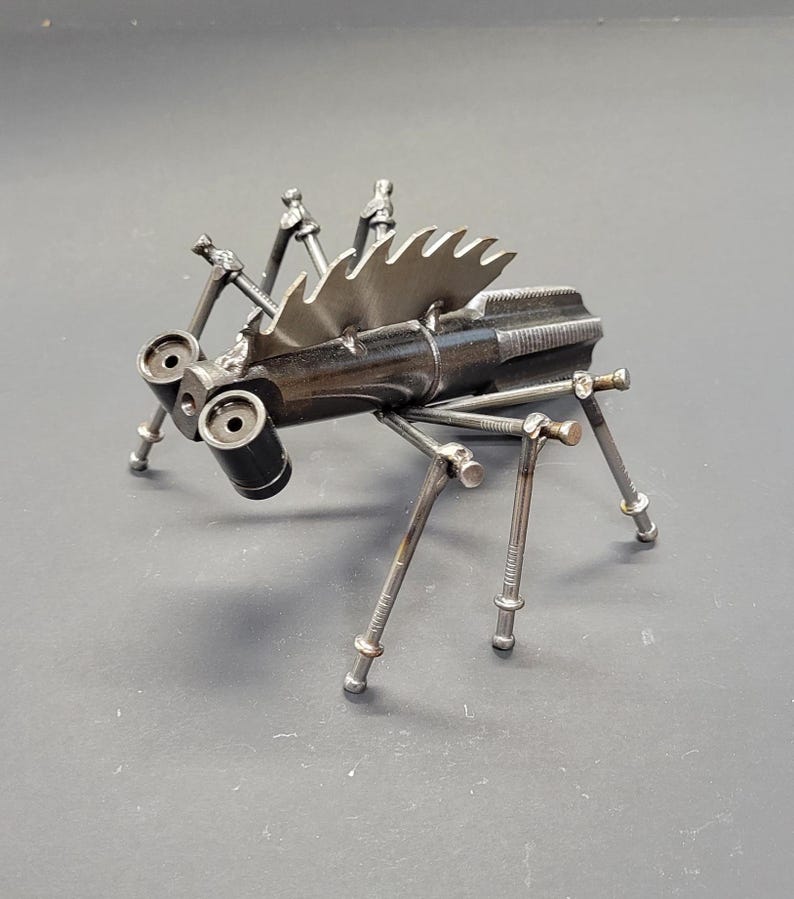 Scrap Metal Insect Handmade Industrial Steampunk Insect Sculpture, Unique Collectable ...