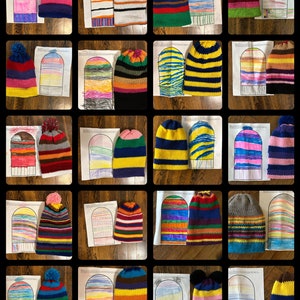 Custom Stripe Knit Beanie/ Design Your Own Striped Beanie