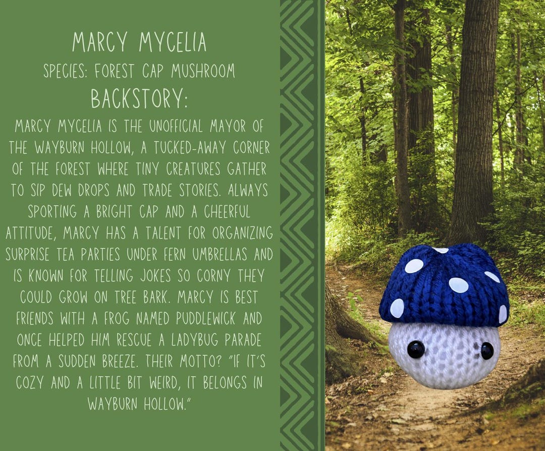 KM Pattern: Marcy Mycelia Mushroom Pattern (quick Cinch Critters ...