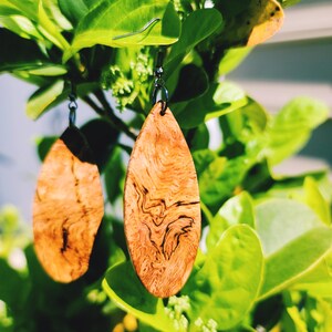 Handmade Tear Drop Earrings Wood of Your Choice image 2