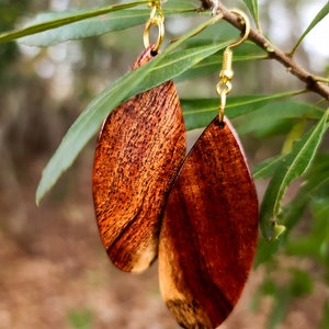 Handmade Tear Drop Earrings Wood of Your Choice image 1