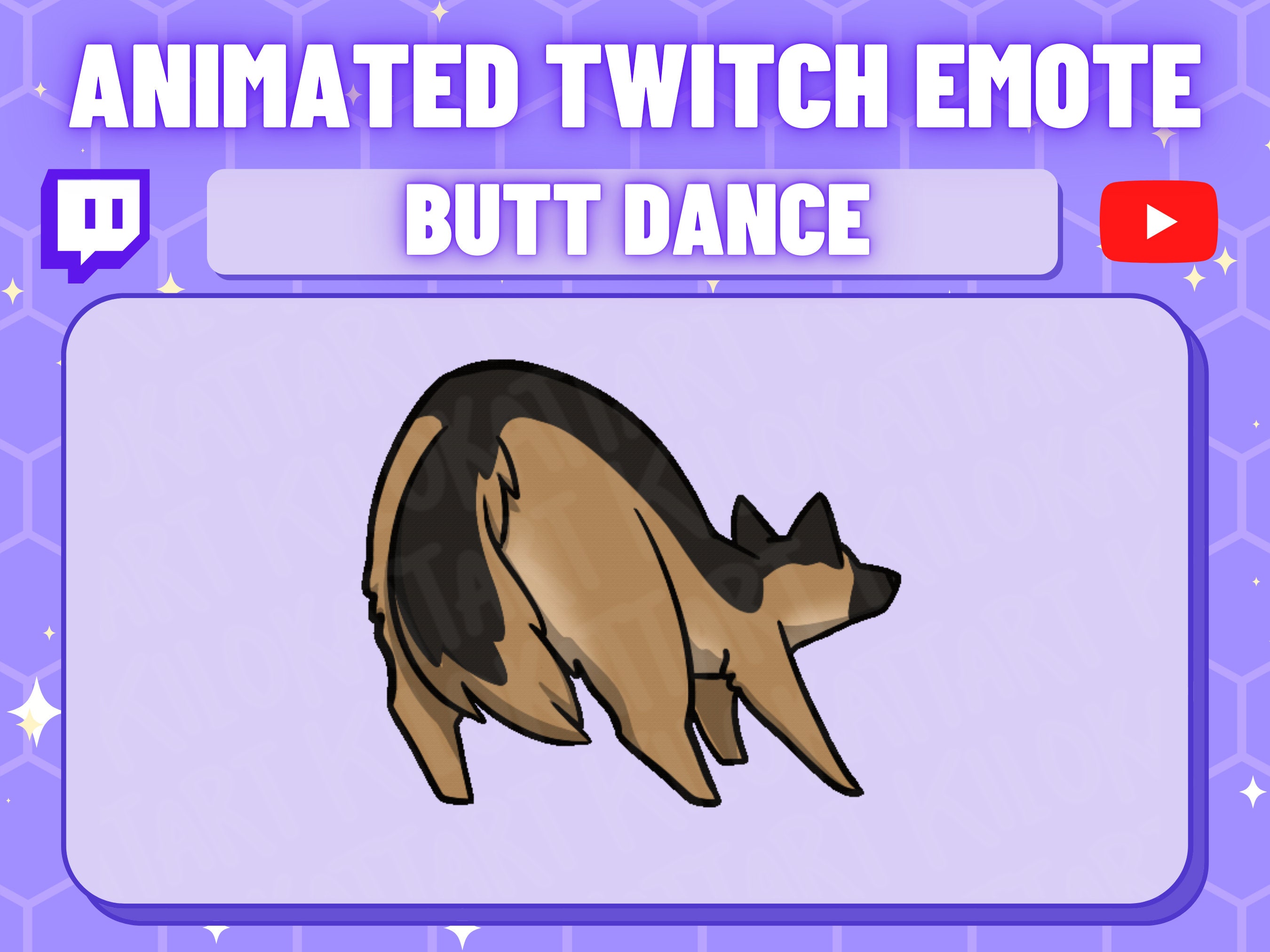 Animated Kawaii German Shepherd Dance Emote Twitch Discord 