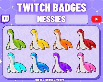 Apex Legends Nessie Geïnspireerd Sub Badges - Bits - Twitch - Discord - Stream - Fantasy - Gaming - Schattig - Kawaii - YouTube - Klaar voor gebruik