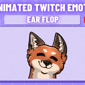 Animated Fox Ear Flop Emote - Kawaii - Twitch - Discord - Stream - Fantasy - Gaming - Cute - Wolf - Dance - YouTube - Ready To Use - Furry
