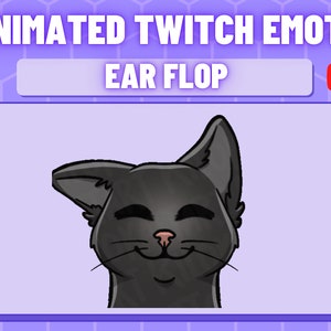 アニメーション黒猫耳垂れダンス絵文字 - かわいい - Twitch - Discord - ストリーム - ゲーム - かわいい - ダンス - YouTube - すぐに使用可能 - 毛皮