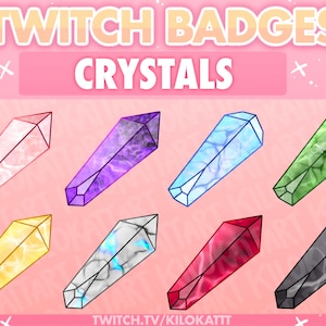 Healing Crystal Sub Badges - Bit Badges - Twitch - Discord - Spiritual - Gems - Stream - Cute - Kawaii - YouTube - Ready To Use