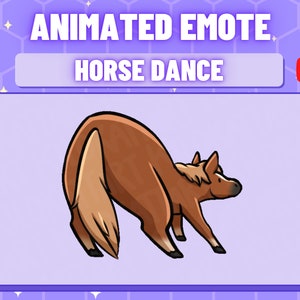 Emote animé Horse Butt Dance - Kawaii - Twitch - Discord - Stream - Gaming - Mignon - Anime - Danse - YouTube - Prêt à l&#39;emploi - Oseille