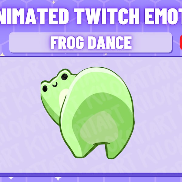 Animated Frog Dance Emote - Kawaii - Twitch - Discord - Stream - Dog - Gaming - Cute - Wolf - Dance - YouTube - Ready To Use - Furry