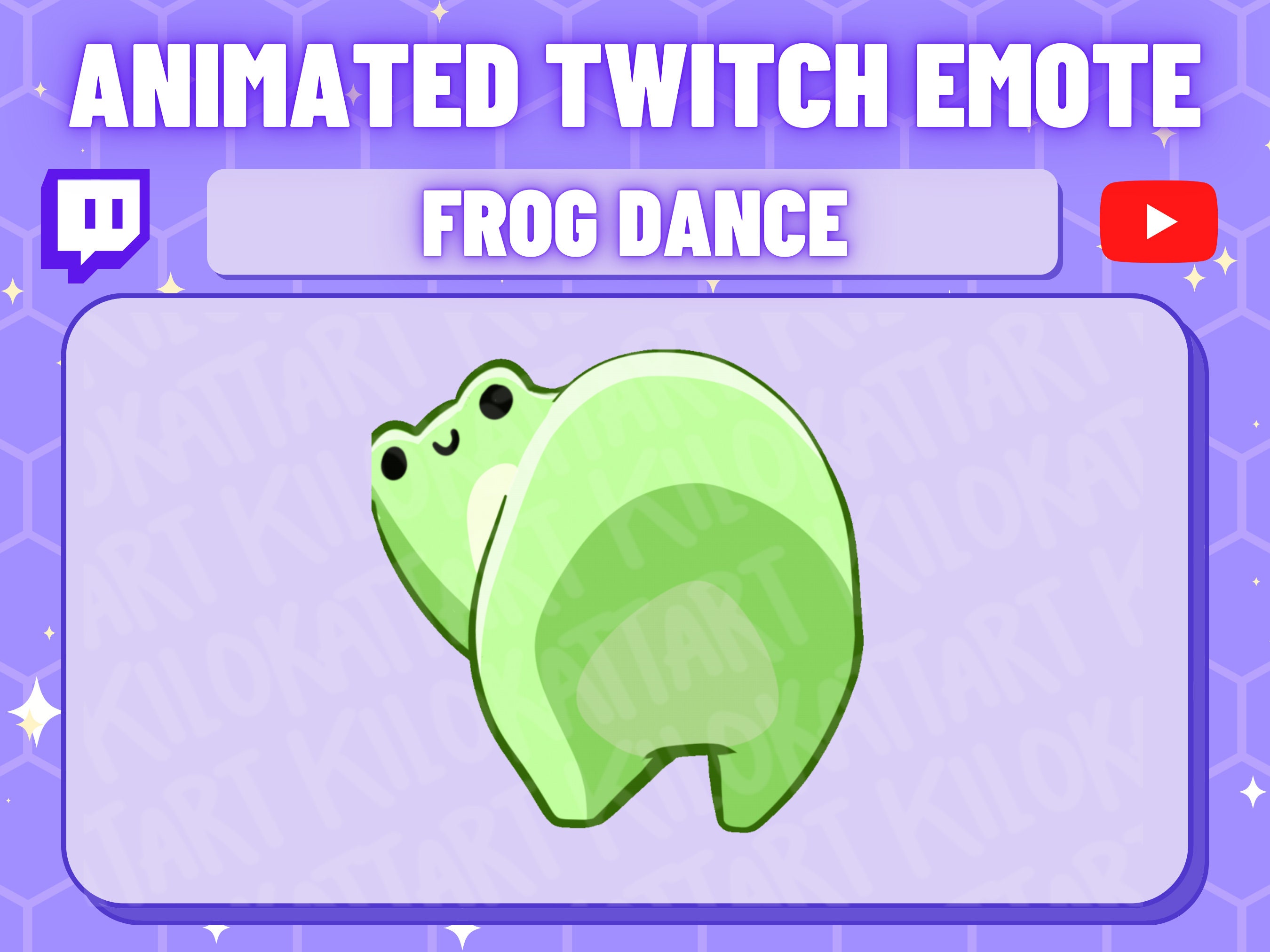 Animated Frog Dance Emote - Kawaii - Twitch - Discord - Stream - Dog - Gaming - Cute - Wolf - Dance - YouTube - Ready To Use - Furry