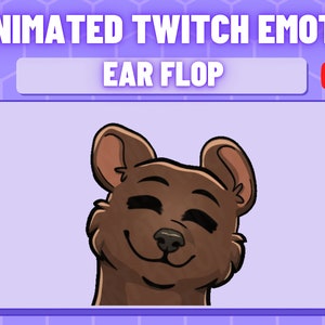 Animated Brown Bear Ear Flop Emote - Kawaii - Twitch - Discord - Stream - Gaming - Cute - Grizzly - Dance - YouTube - Ready To Use - Furry