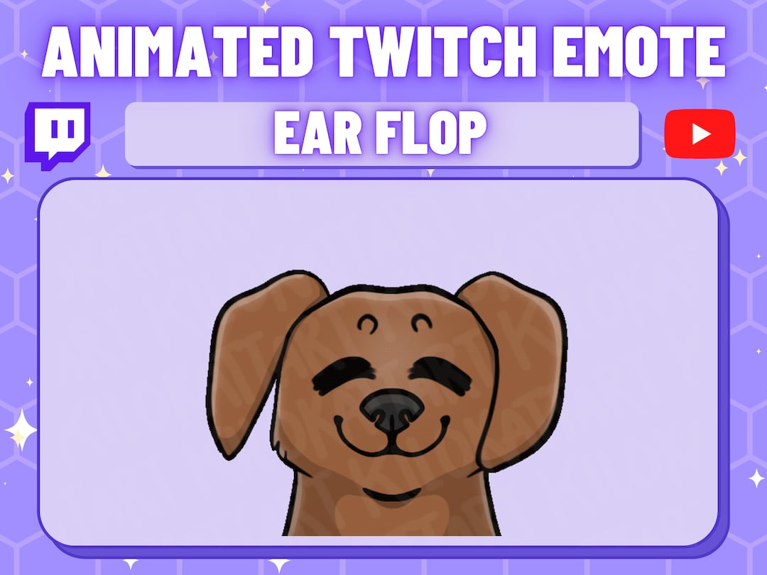 Animated Lab Dog Ear Flop Emote - Kawaii - Twitch - Discord - Stream ...
