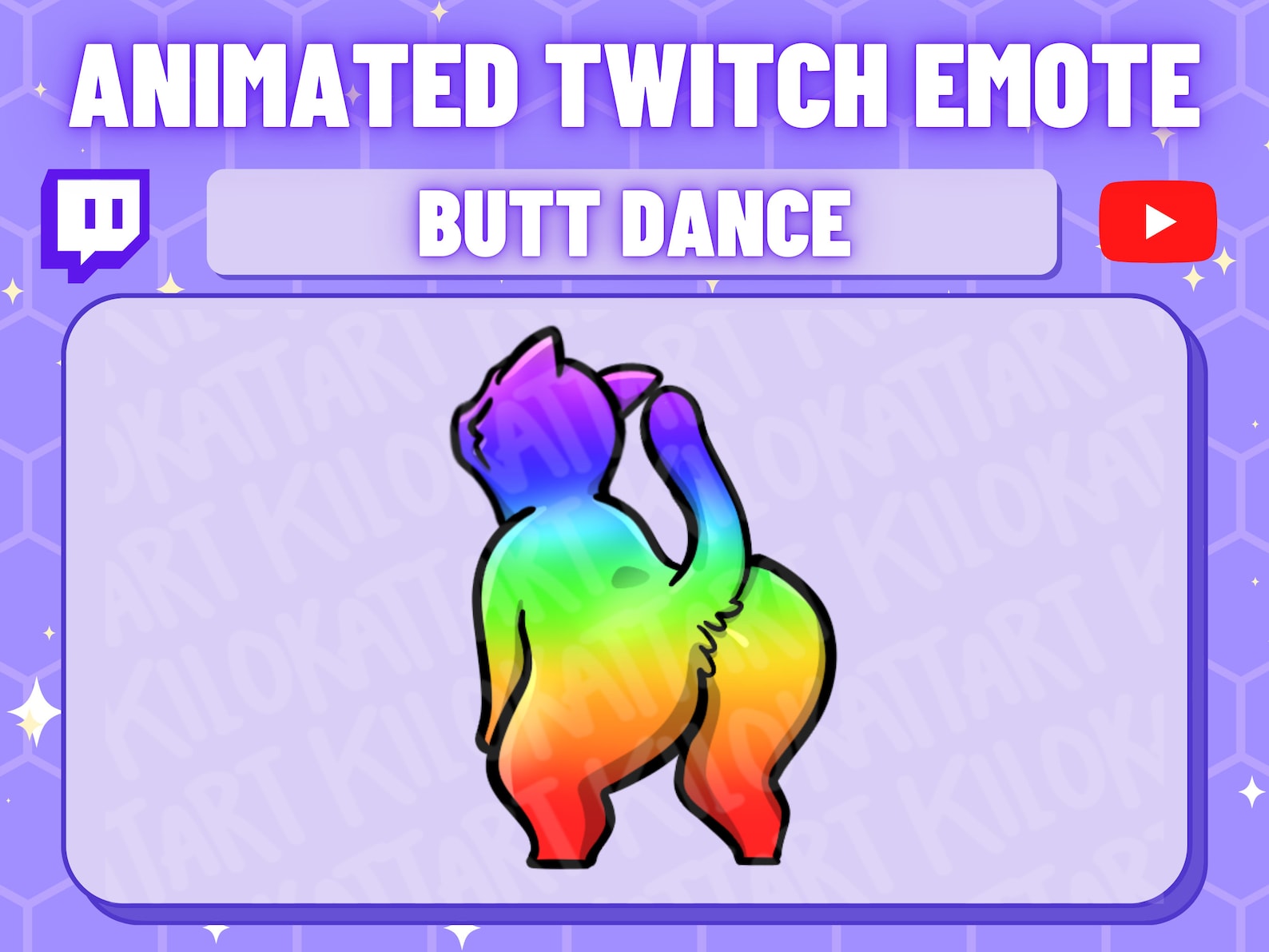 Animated Rave Cat Twerk Emote Kawaii Twitch Discord Stream Feline