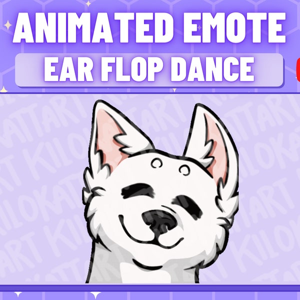 Emote animé pour chien - Kawaii - Twitch - Discord - Stream - Fantasy - Gaming - Mignon - Loup - Danse - YouTube - Prêt à l'emploi - À fourrure