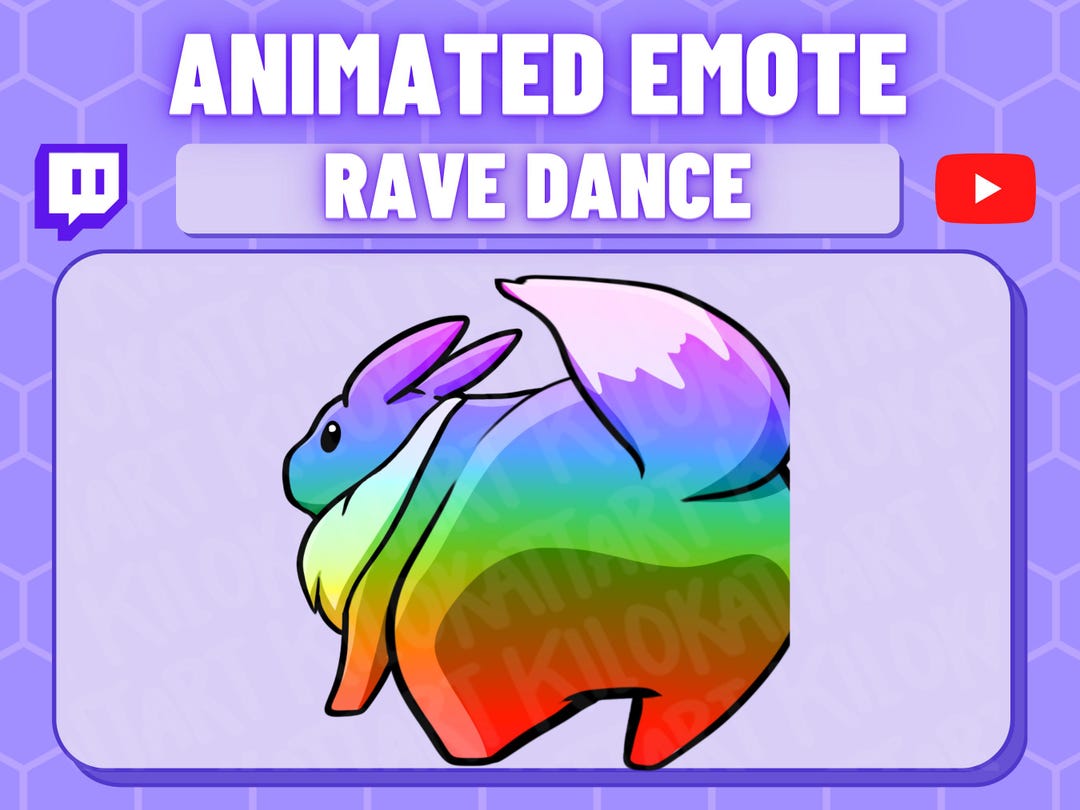 Animated Eevee Rave Butt Dance Emote - Kawaii - Twitch - Discord ...
