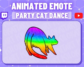 Animated Kawaii Rave Cat Dance Emote - Twitch - Discord - Stream - Fantasy - Gaming - Cute - Gif - Sailor Moon - YouTube - Raid