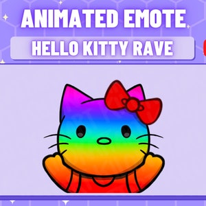 Animated Kitty Rave Dance Emote - Twitch - Discord - Fantasy - Gaming - Cute - Party - Chibi - YouTube - Hype - Raid - Kawaii - Anime