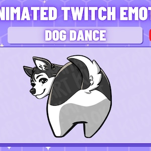 Animated Husky Dog Dance Emote - Kawaii - Twitch - Discord - Stream - Gaming - Cute - Wolf - Dance - YouTube - Ready To Use - Furry