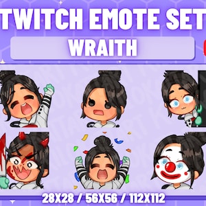 5 Quarantine Wraith Emotes + 1 ANIMATED Emote - Apex Legends - Twitch - Stream - Gaming - Cute - Kawaii - YouTube - Ready to Use - Hype