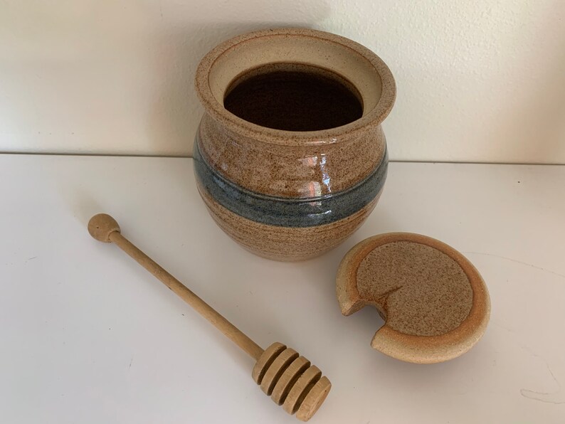 Pottery Honey Pot Ceramic Jar with Lid Honey Jar Rustic Pottery Pottery Honey Pot Ceramic Honey Jar