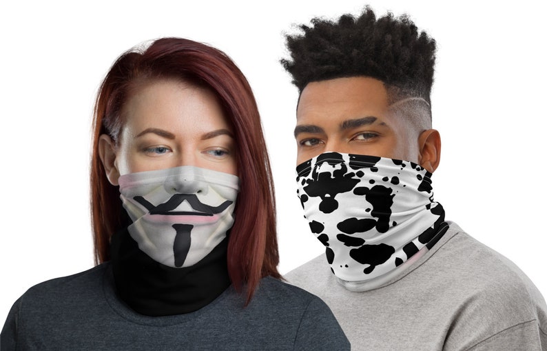 Guy Fawkes / Rorschach Test Combo Neck Gaiter Mask image 1