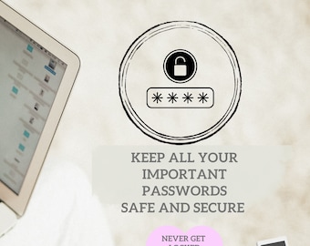 Password Tracker, Printable Password Tracker, Password Tracker, Digital Download, Printable, Password Organizer, Password Printable, Prints