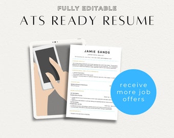 ATS Resume Template: Modern, Simple, Clean (Canva Editable)