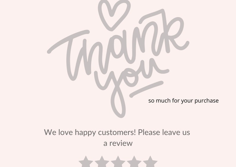 Thank you note for customers.