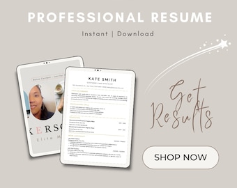 Professional Simple Resume Template, ATS Ready  Resume, Work from Home, Resume, Simple Resume, Resume Template, Clean Resume, Minimal Resume